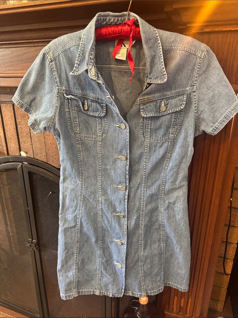 Calvin Klein Light Blue Denim Mini Shirt Dress